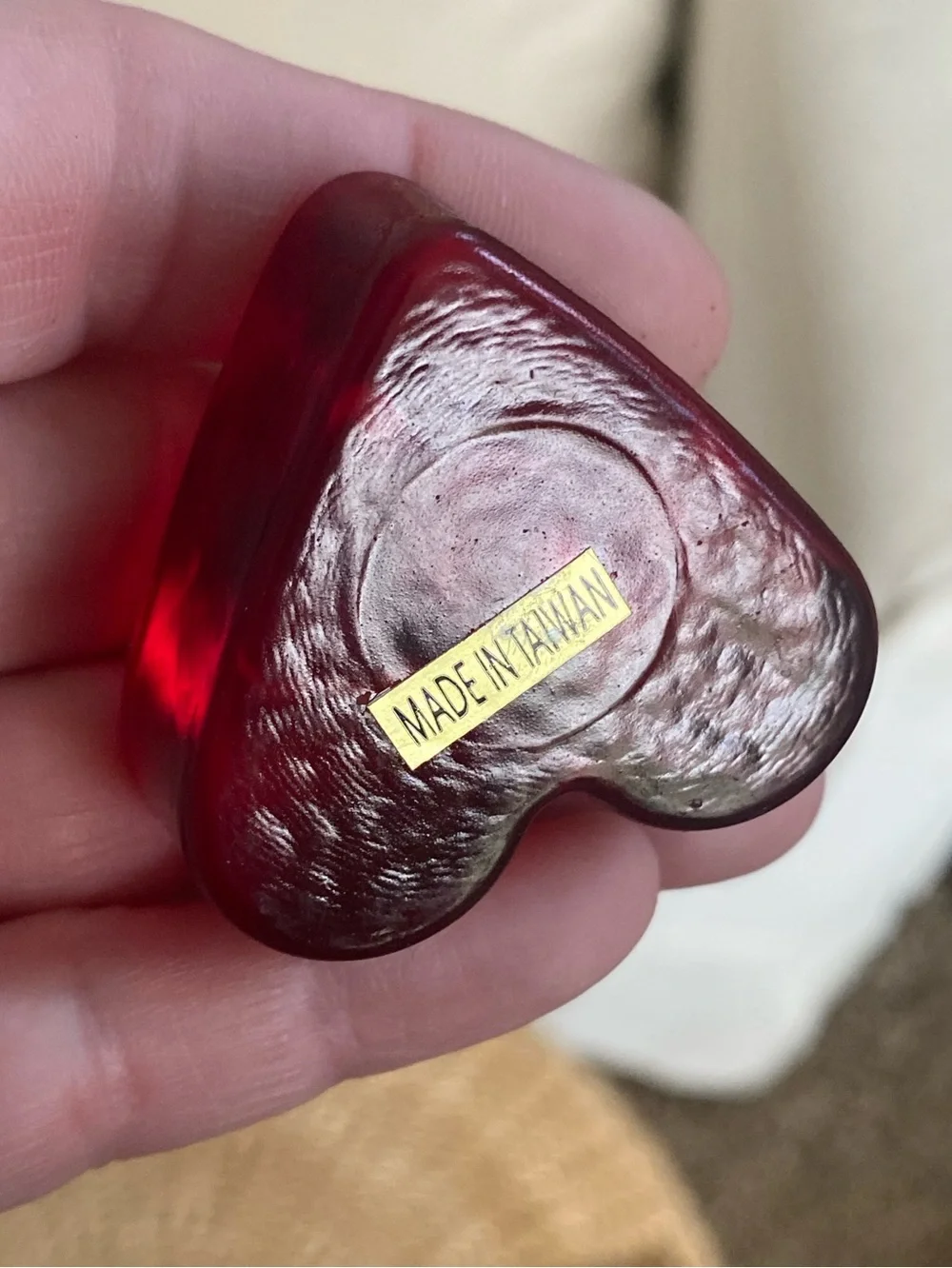 VTG 2002 Williams Sonoma Ruby Red Glass Heart Shaped Tiny Taper Candle Holders